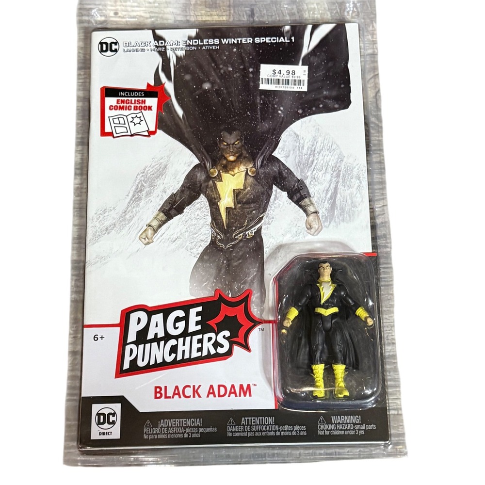 DC Page Punchers Black Adam Action‎ Figure with Comic Book Endless Winter
